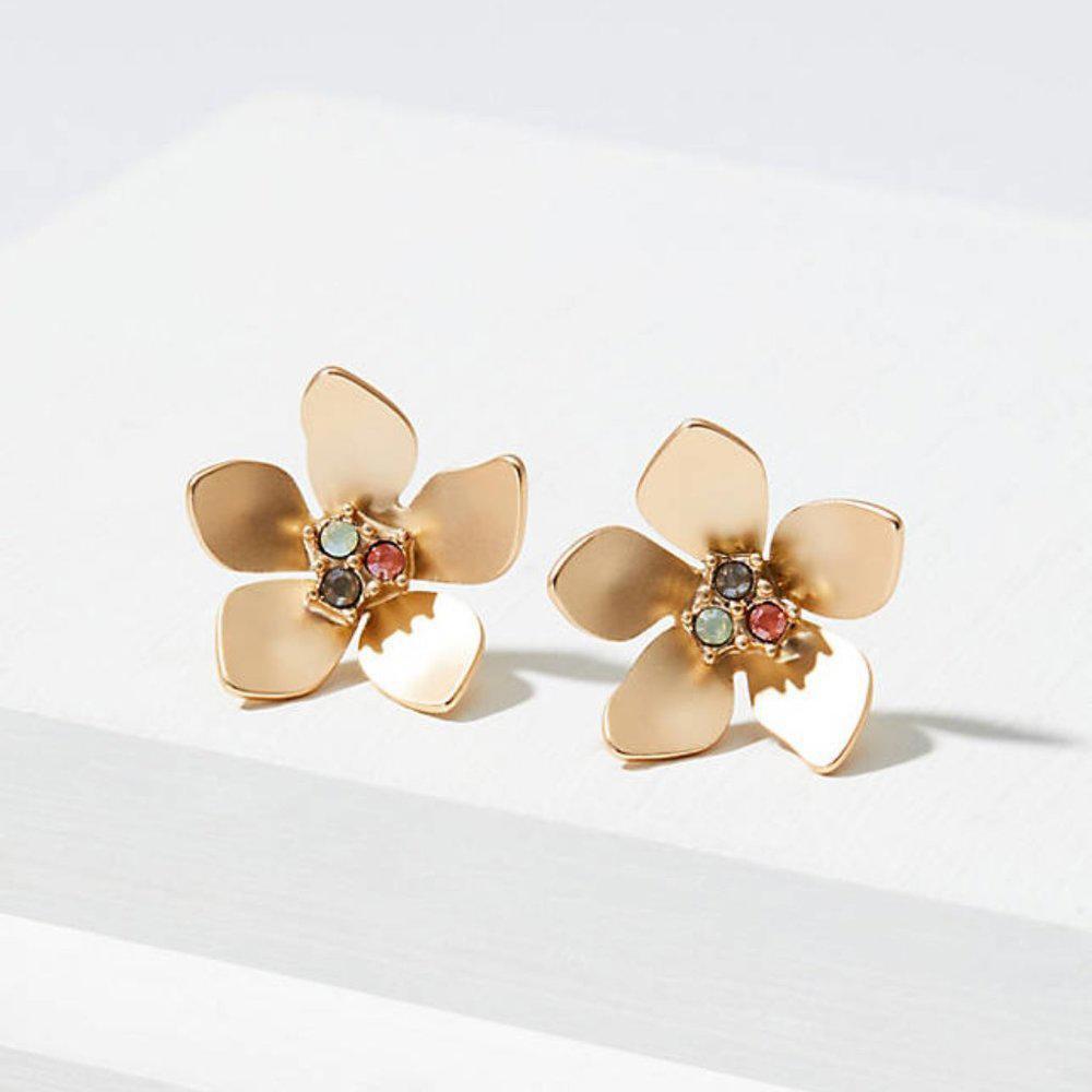 LOFT Gold Flowers Stud Earrings